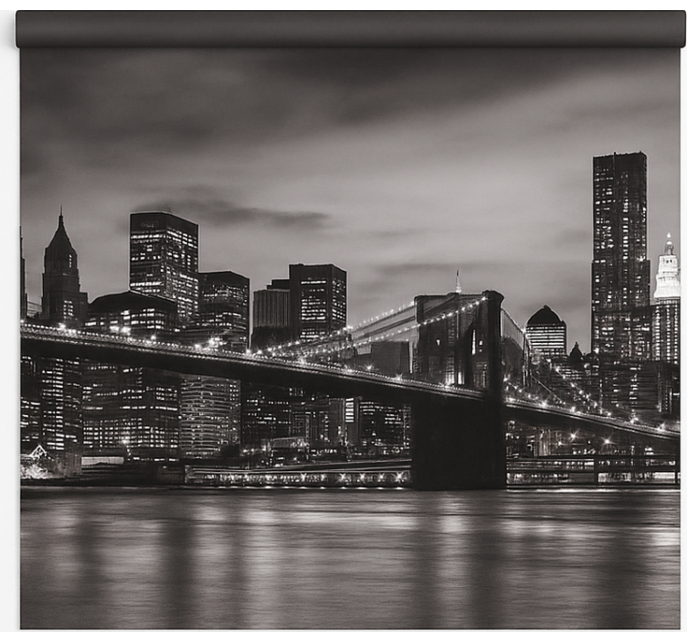 Roller blind office city at night - TenStickers