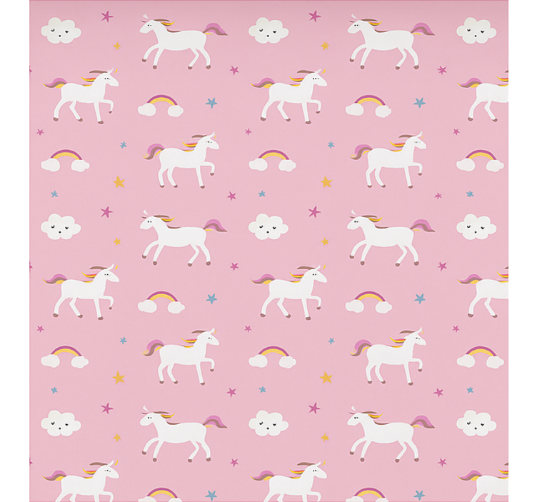 Scandinavian blind with pink dancing unicorns - TenStickers