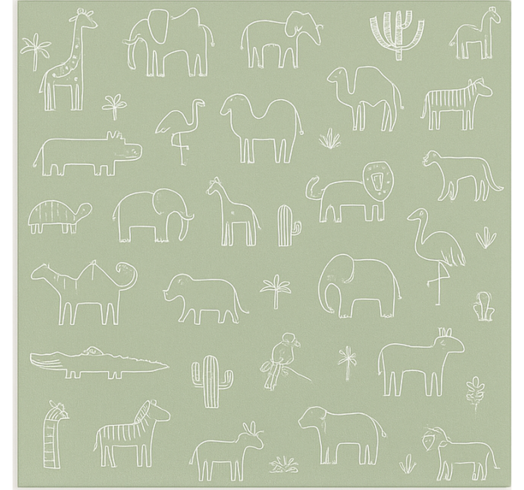 Scandinavian blind jungle animals outline - TenStickers