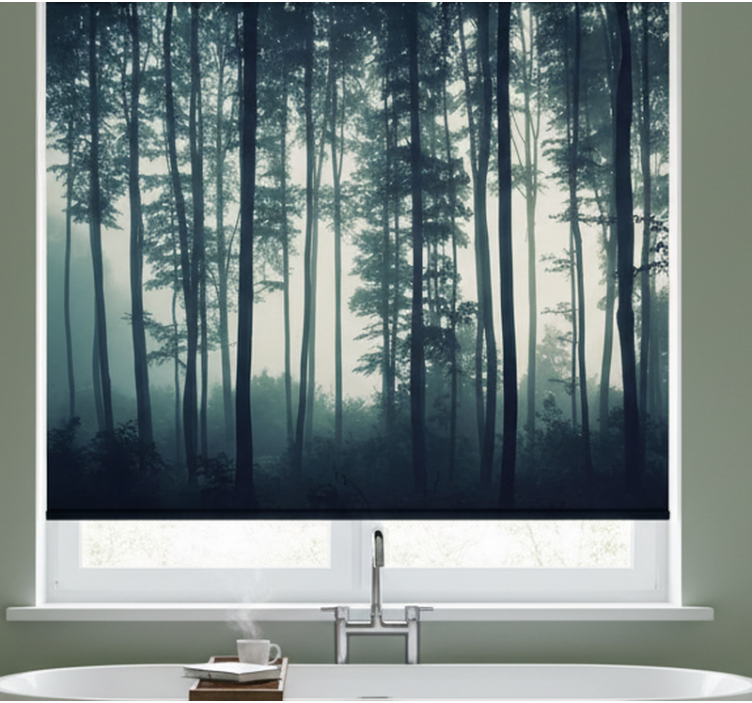 Tree blind painted forest serenity - TenStickers