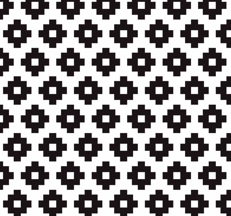 Bathroom blind with geometric tile design - TenStickers