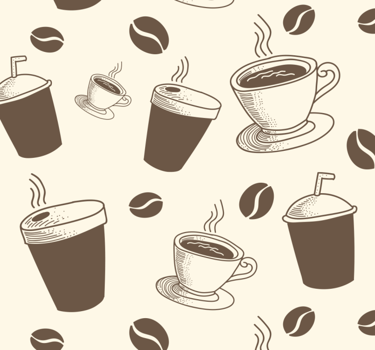 Kitchen roller blind with coffee cup designs - TenStickers