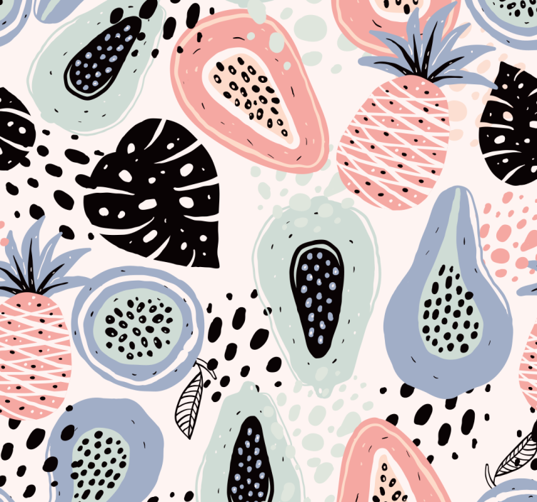 Kitchen roller blind with botanical design - TenStickers