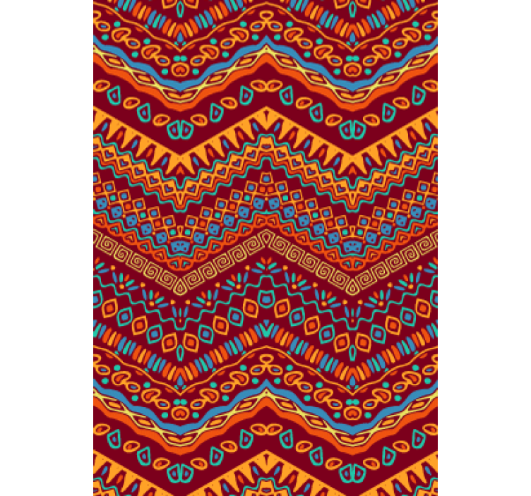 Kitchen roller blind red tribal patterns - TenStickers