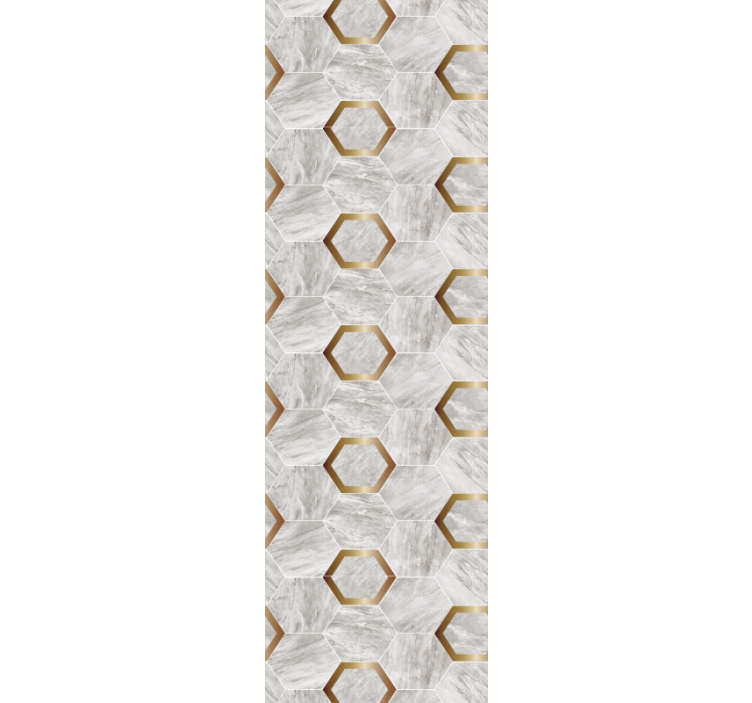 Kitchen roller blind with grand gold marble hexagons - TenStickers