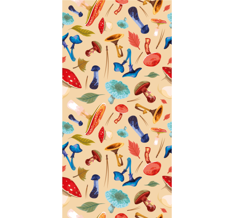Kitchen roller blind wash drawing mushroom set - TenStickers