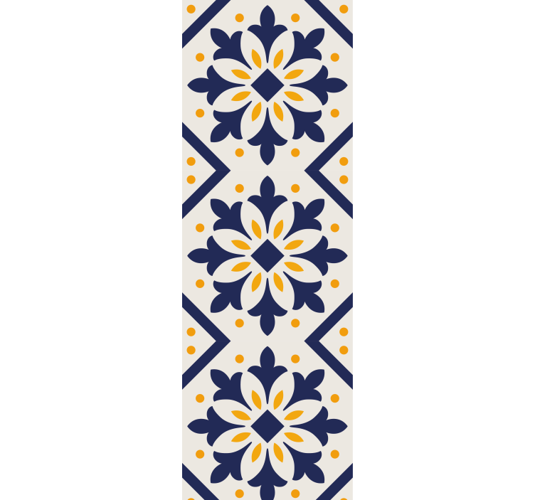 Kitchen roller blind in vibrant yellow portuguese tile - TenStickers