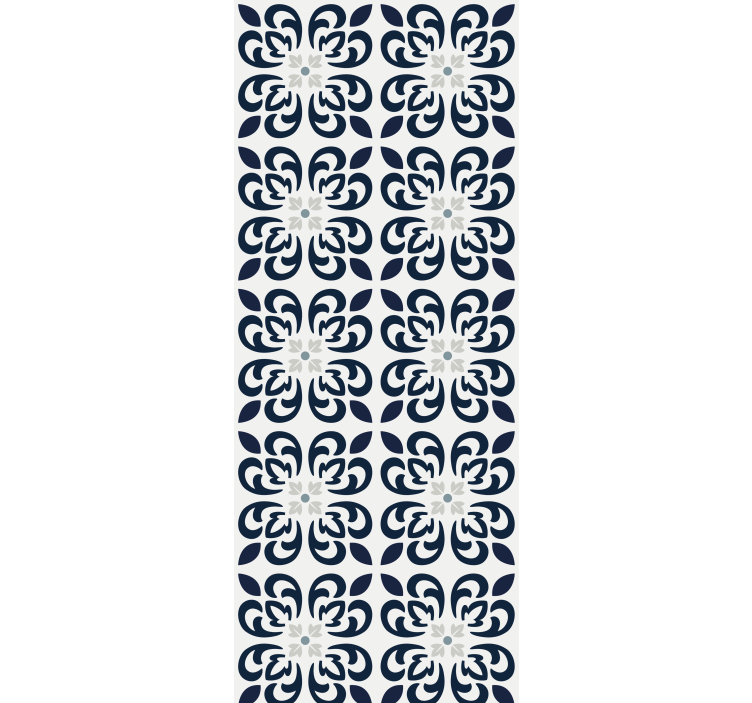 Kitchen roller blind in dark blue clover tile - TenStickers