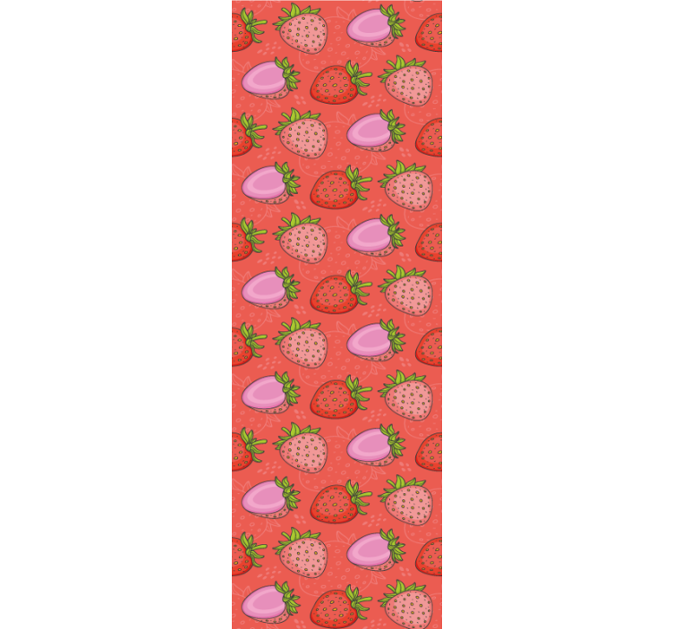 Kitchen roller blind seamless red and pink strawberries - TenStickers