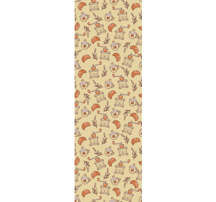Kitchen roller blind with hand-drawn coffee design - TenStickers