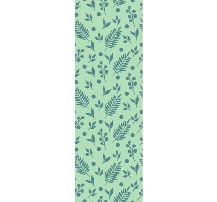 Kitchen roller blind with green leaves design - TenStickers