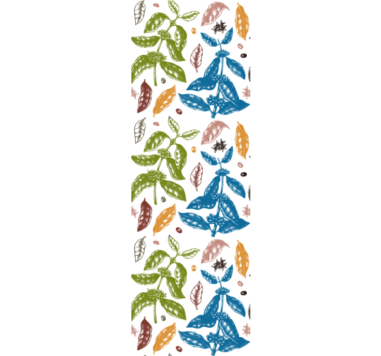 Kitchen roller blind with colorful coffee plant pattern - TenStickers