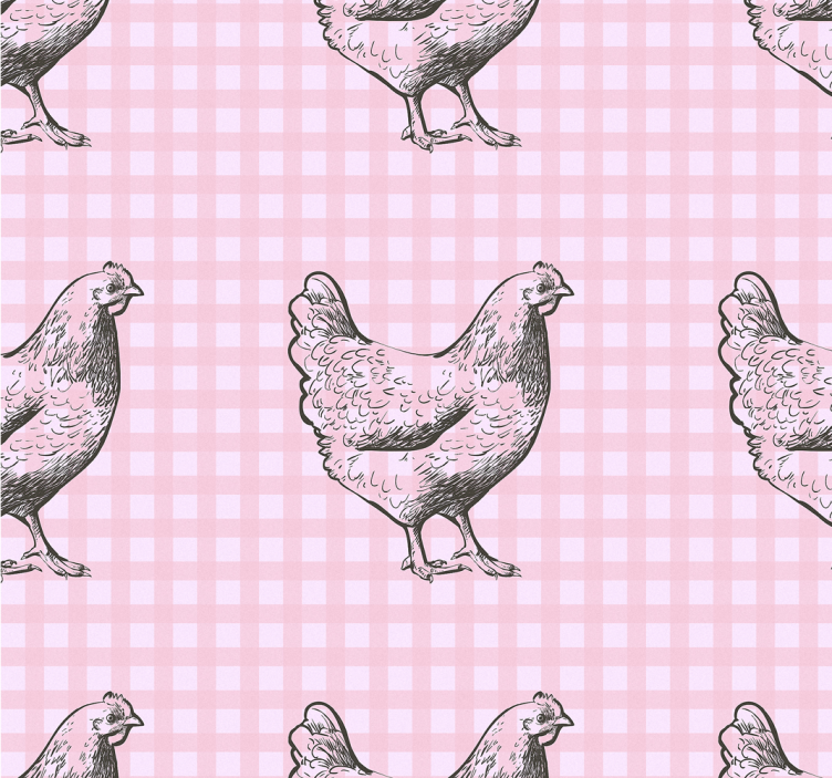 Kitchen roller blind hen patterned decor - TenStickers