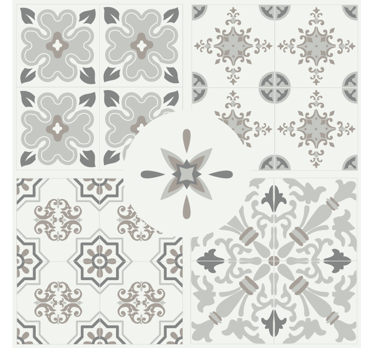 Kitchen roller blind in grey mosaic tiles - TenStickers