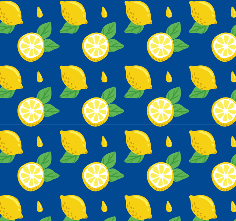 Kitchen roller blind hand-drawn lemons design - TenStickers