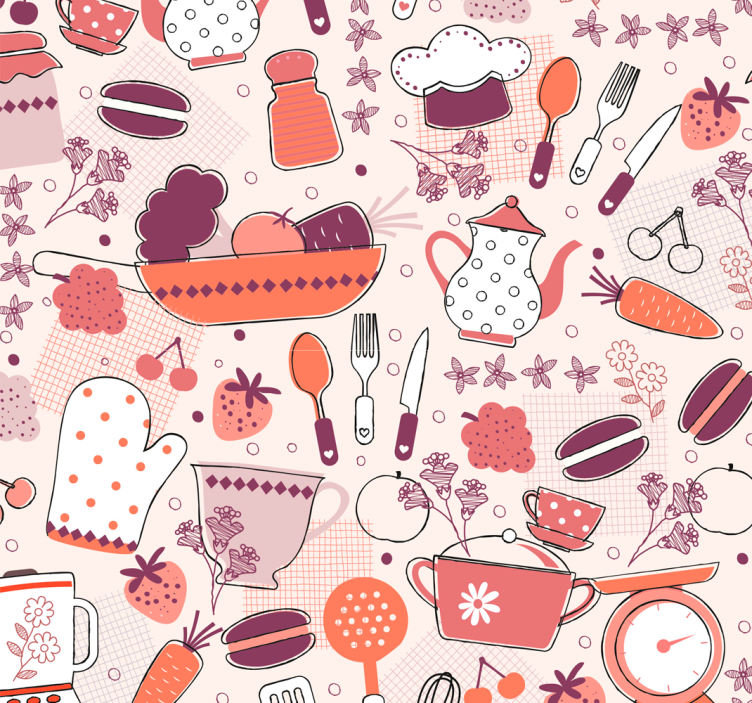 Kitchen roller blind food heart design - TenStickers