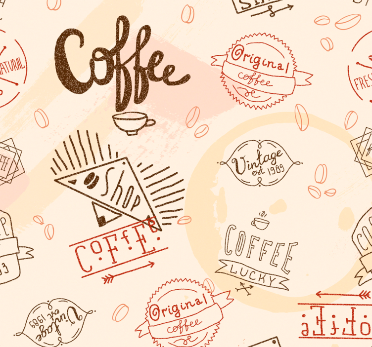 Kitchen roller blind with coffee motifs - TenStickers