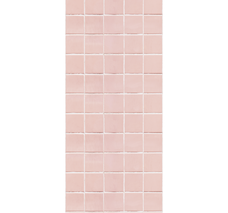 Kitchen roller blind in simple blush pink tiles - TenStickers