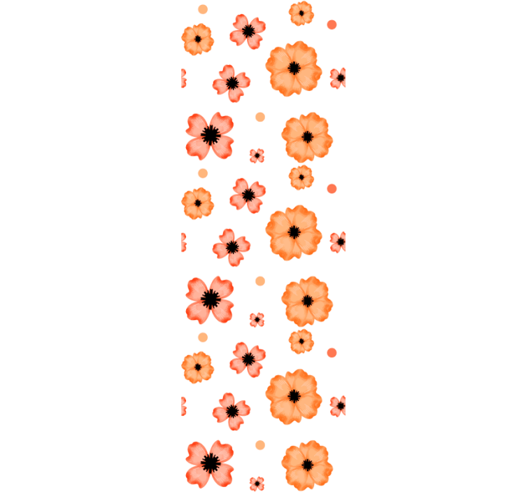 Dining room roller blind in orange and pink watercolor - TenStickers