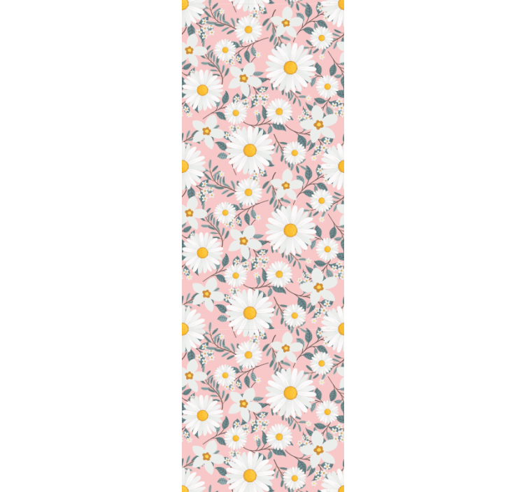 Dining room roller blind pink daisy flowers - TenStickers