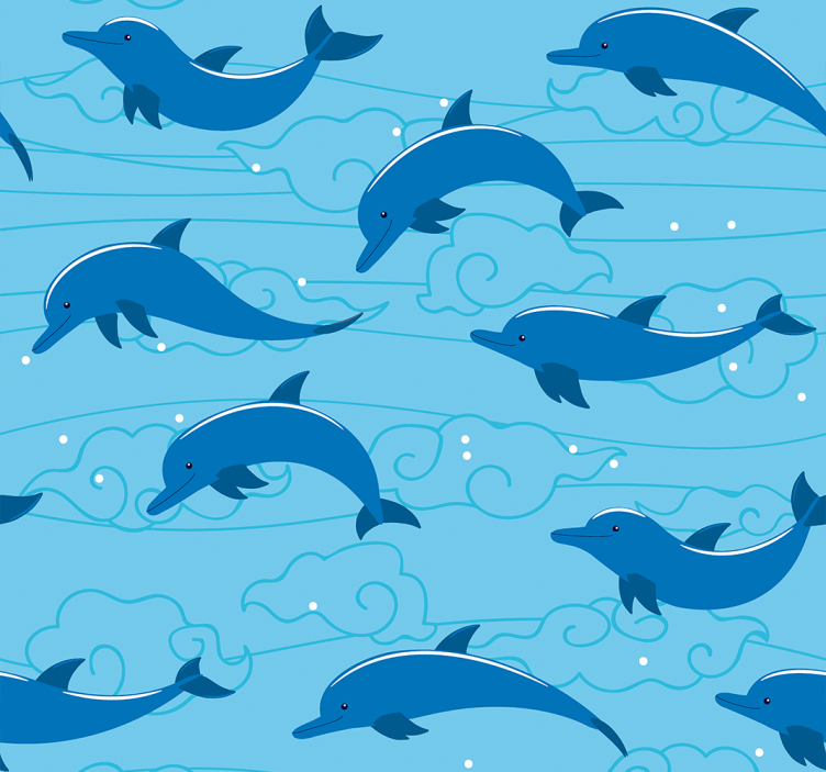 Blind children sky with clouds and dolphins - TenStickers
