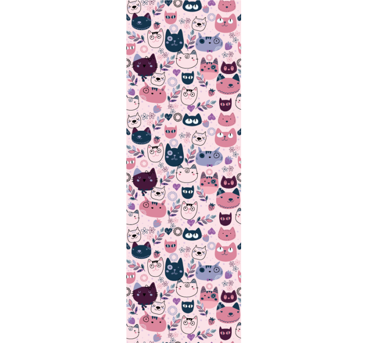 Blind children pink cat fashion pattern - TenStickers