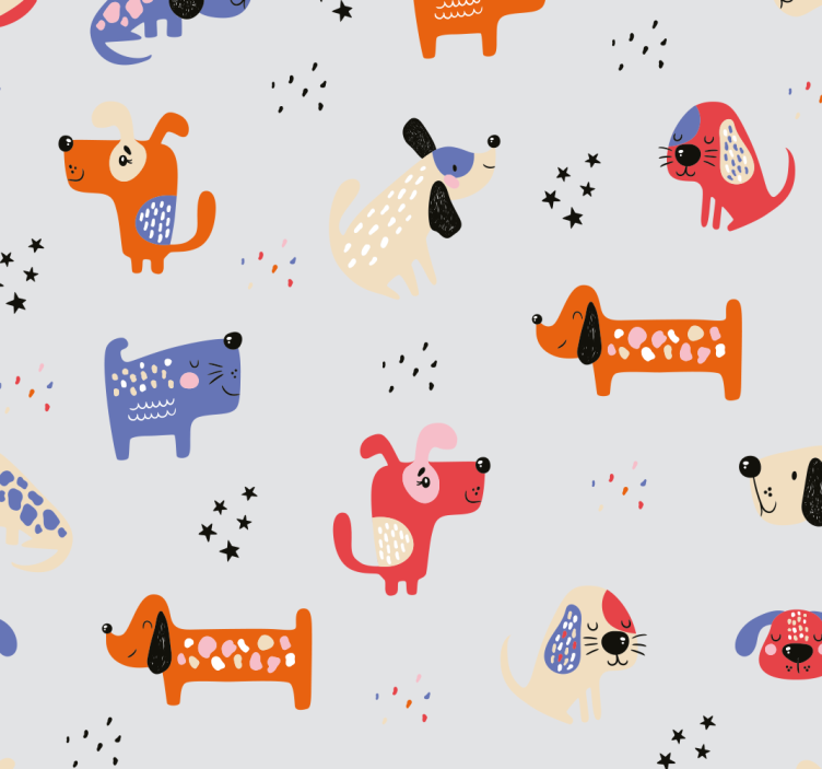Blind children illustrated dogs - TenStickers