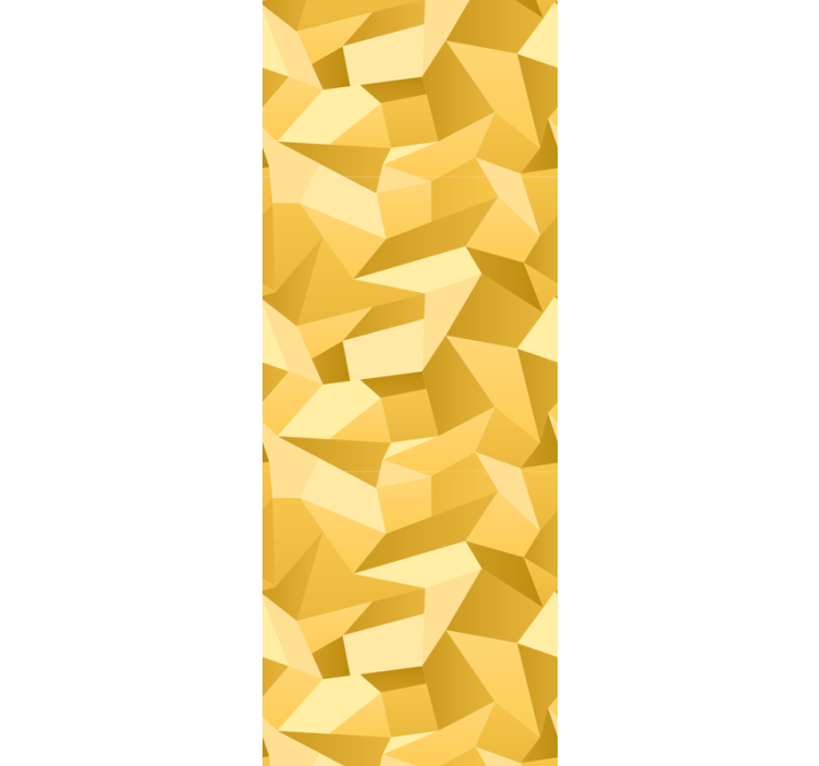 Roller blind office 3d gold geometric design - TenStickers