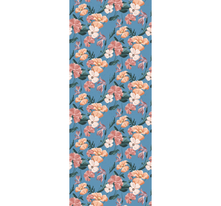 Roller blind office flowerprint 'floral jeans' - TenStickers
