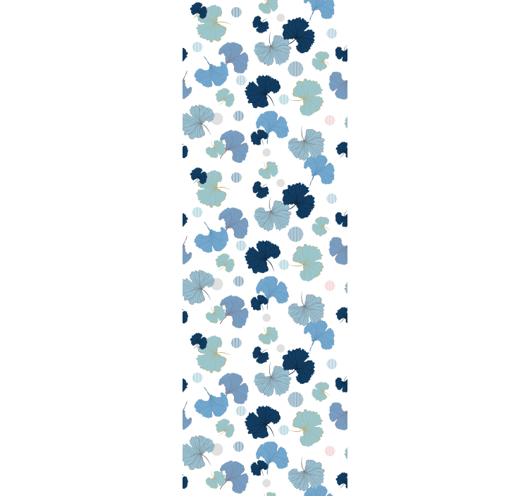 Roller blind office blue ginkgo leaf - TenStickers