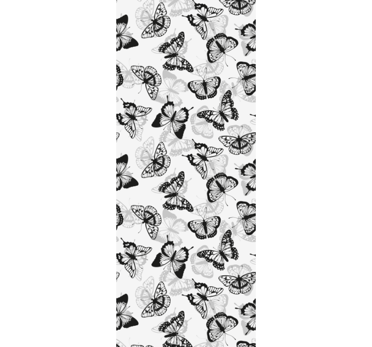 Roller blind office with black delicate butterfly pattern - TenStickers