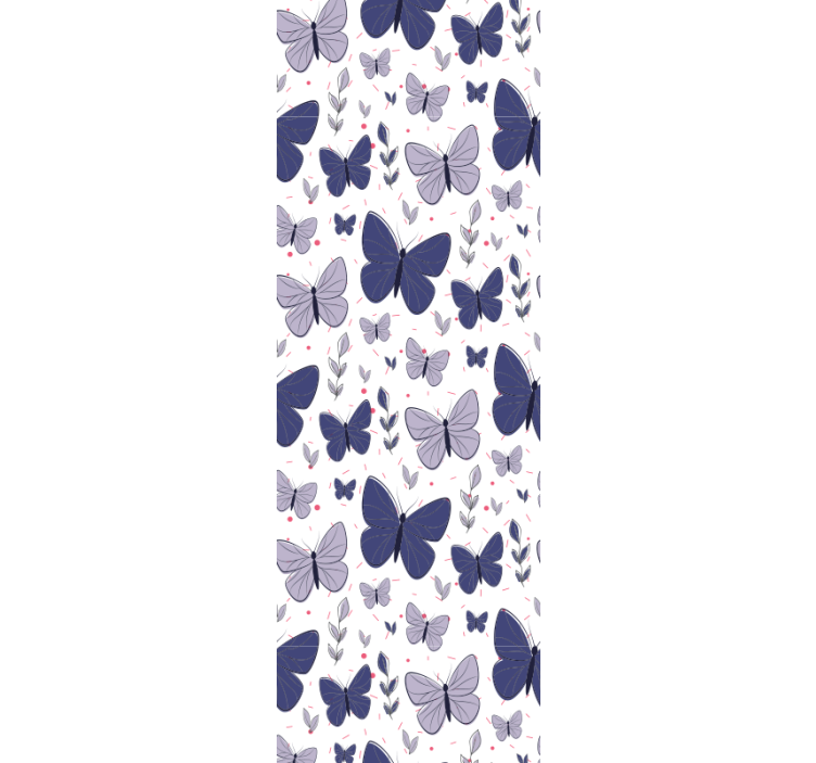 Roller blind office in pink and blue butterfly pattern - TenStickers