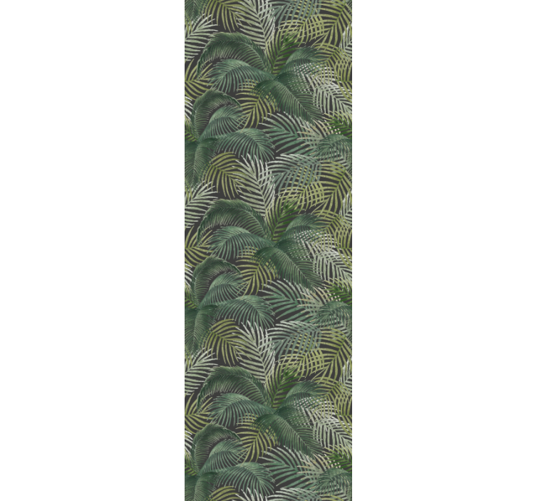 Roller blind office green palm leaves design - TenStickers