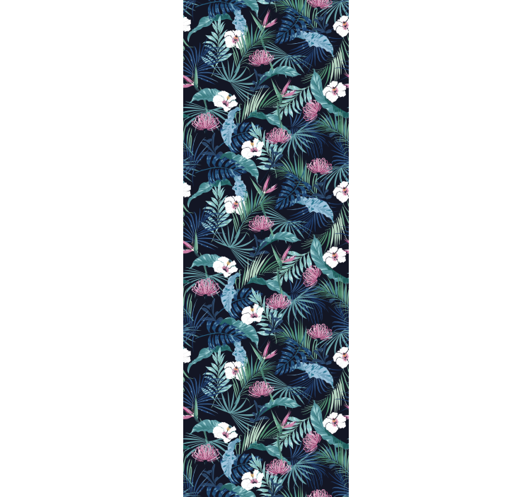 Roller blind office exotic plants on leaves - TenStickers