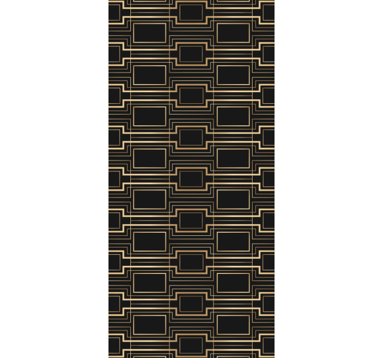 Roller blind office gold frame art decor pattern - TenStickers