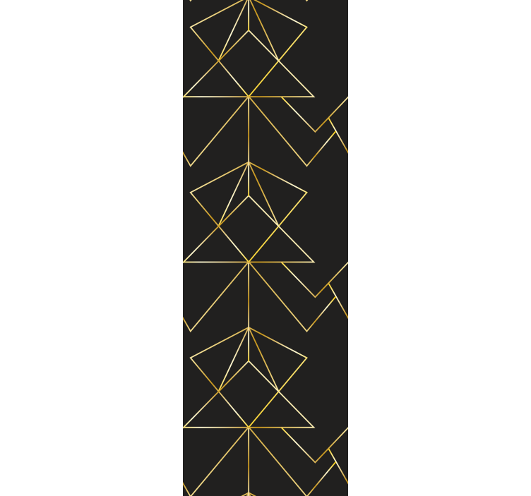 Roller blind office black and gold elegant lines - TenStickers