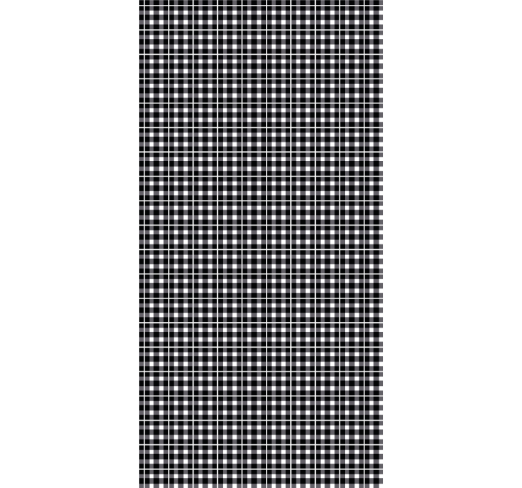 Roller blind office black and white gingham pattern - TenStickers