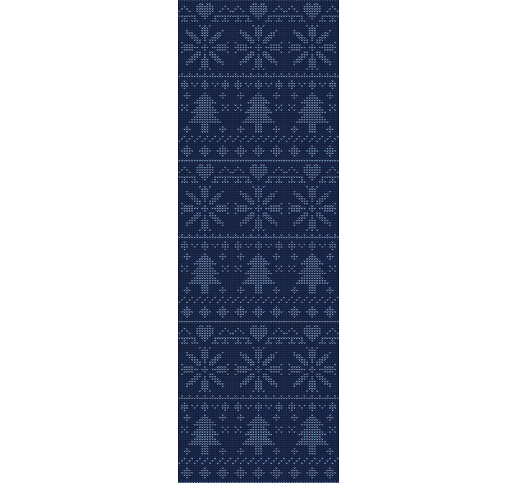 Roller blind office navy blue christmas knit pattern - TenStickers