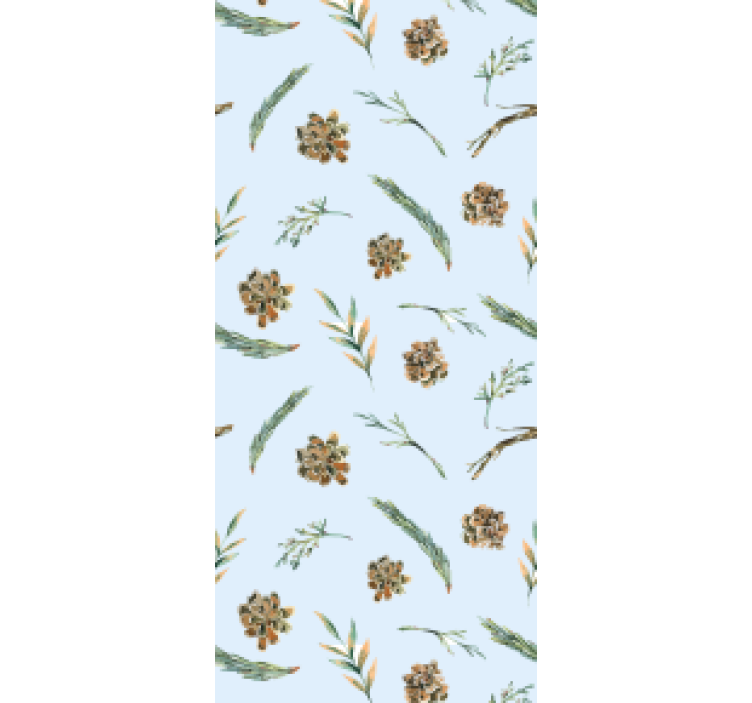 Roller blind office watercolor floral blue - TenStickers