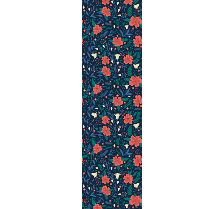 Roller blind office nordic style floral design - TenStickers
