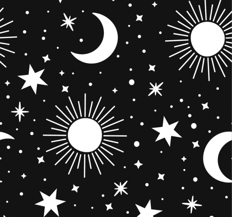 Blind teens white stars and moons - TenStickers