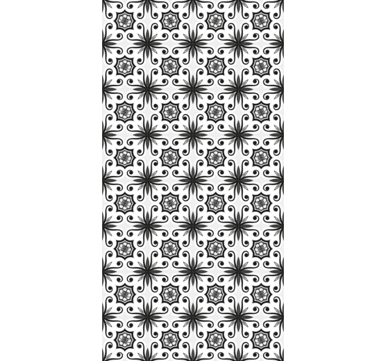 Black roller blind with vintage black pattern - TenStickers