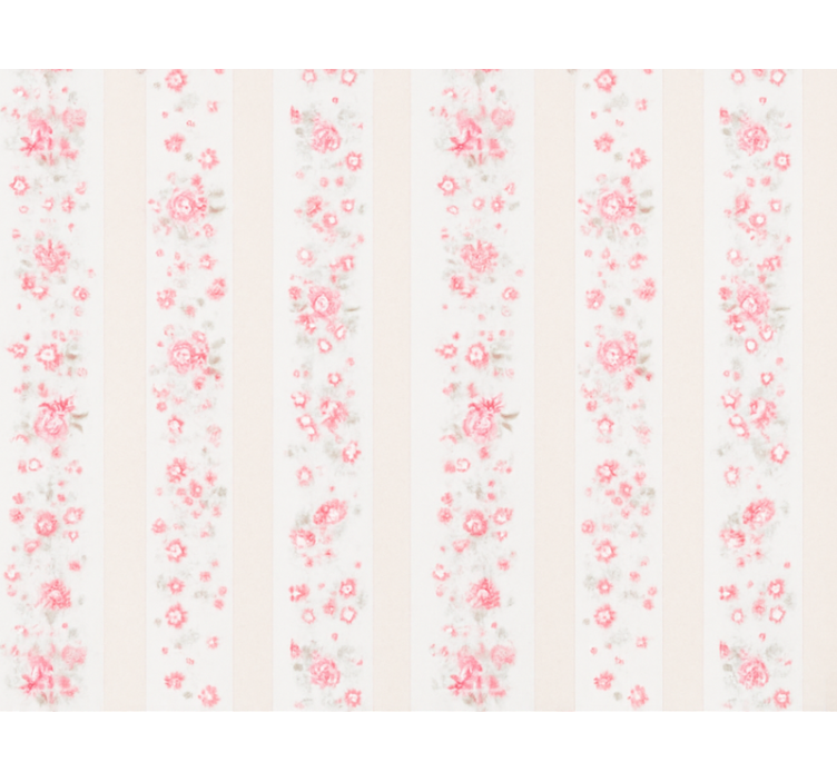 Blind pink retro floral stripes - TenStickers