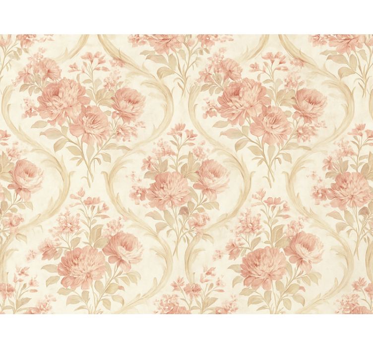 Blind pink vintage light washed floral design - TenStickers