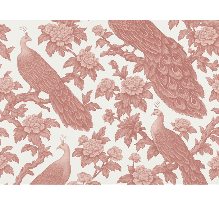 Blind pink pink peacock textile pattern - TenStickers