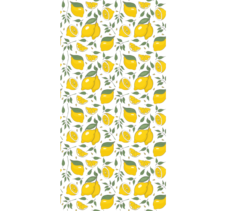 Blind yellow lemons and cream flowers - TenStickers