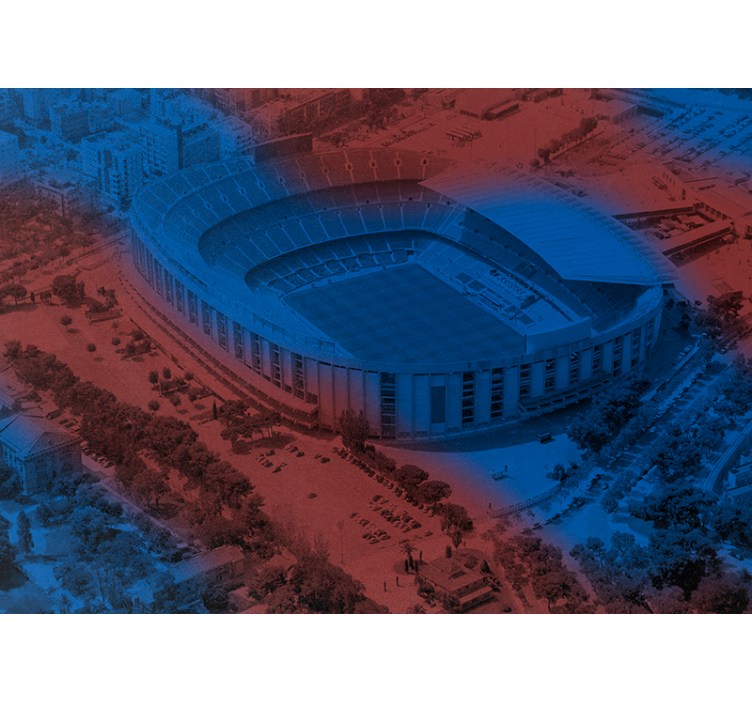 Kitchen roller blind 3d barcelona camp nou mural - TenStickers