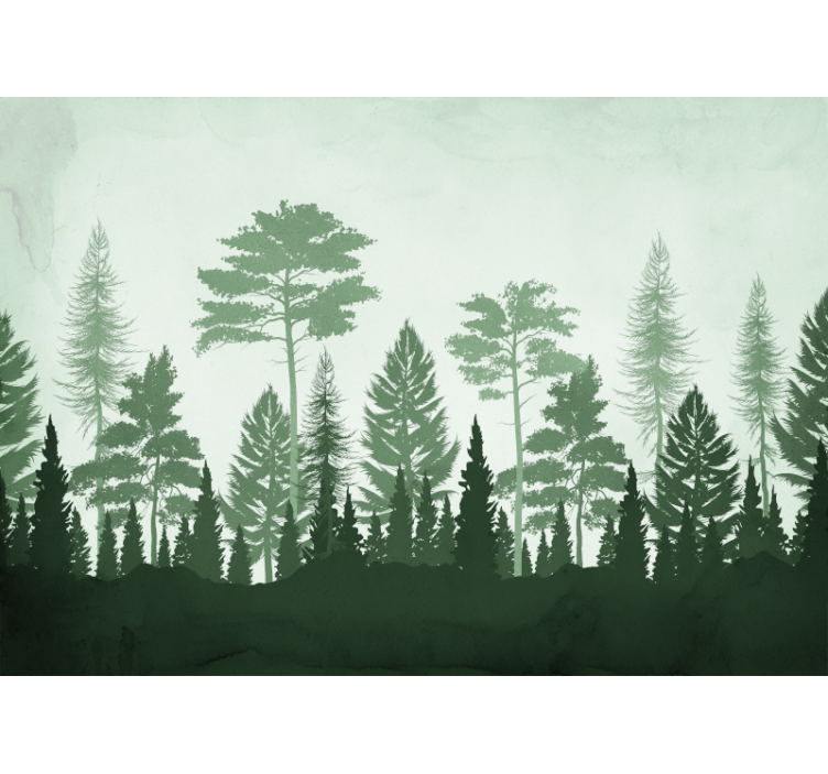 Kitchen roller blind with green scandinavian trees - TenStickers