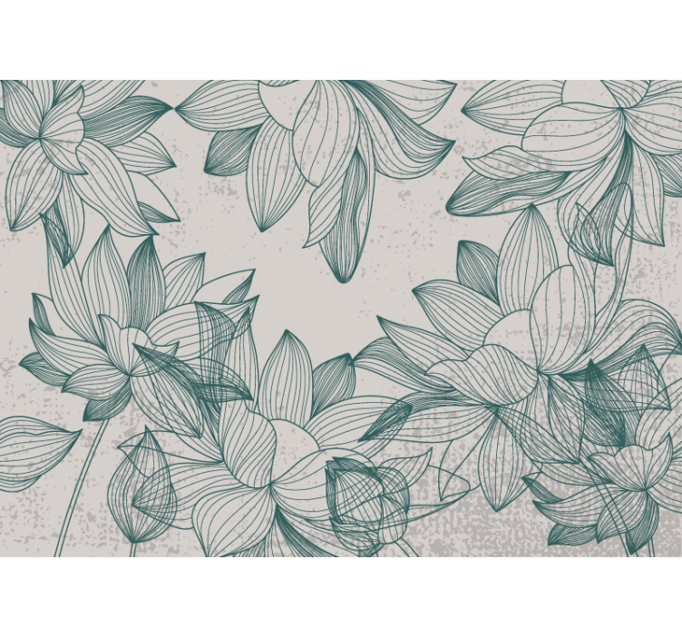 Kitchen roller blind with flower silhouettes - TenStickers