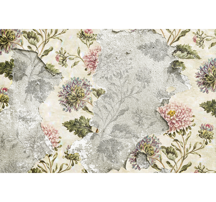 Kitchen roller blind with vintage floral design - TenStickers